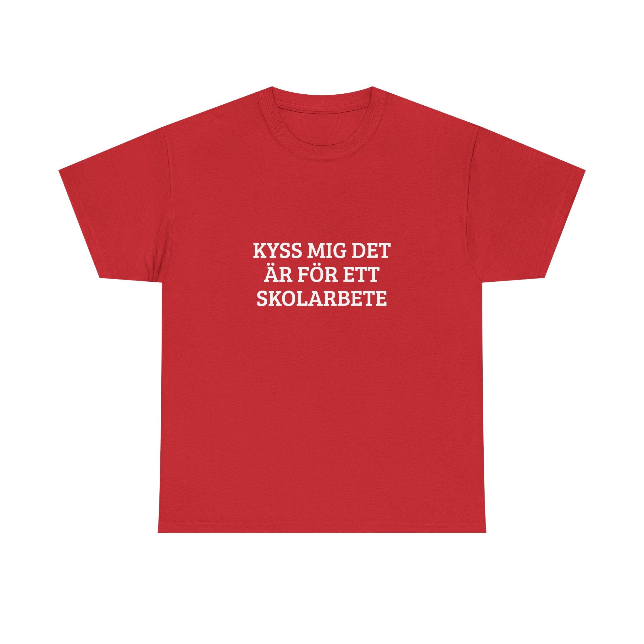 T‑Shirt — "Kyss mig det är för ett skolarbete"